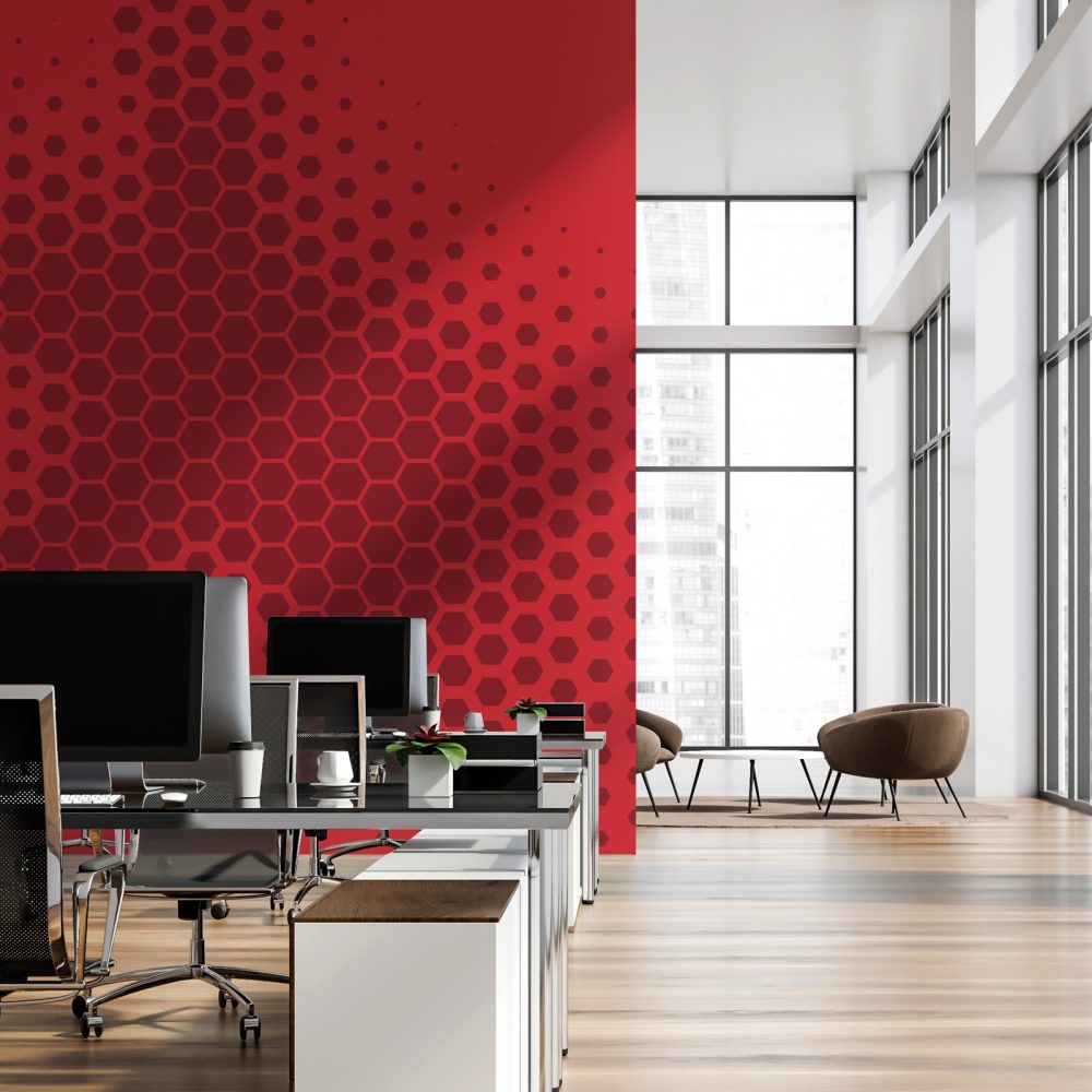 Red Minimalist Geometric Vinyl Peel-and-Stick Wallpaper for Modern Interiors